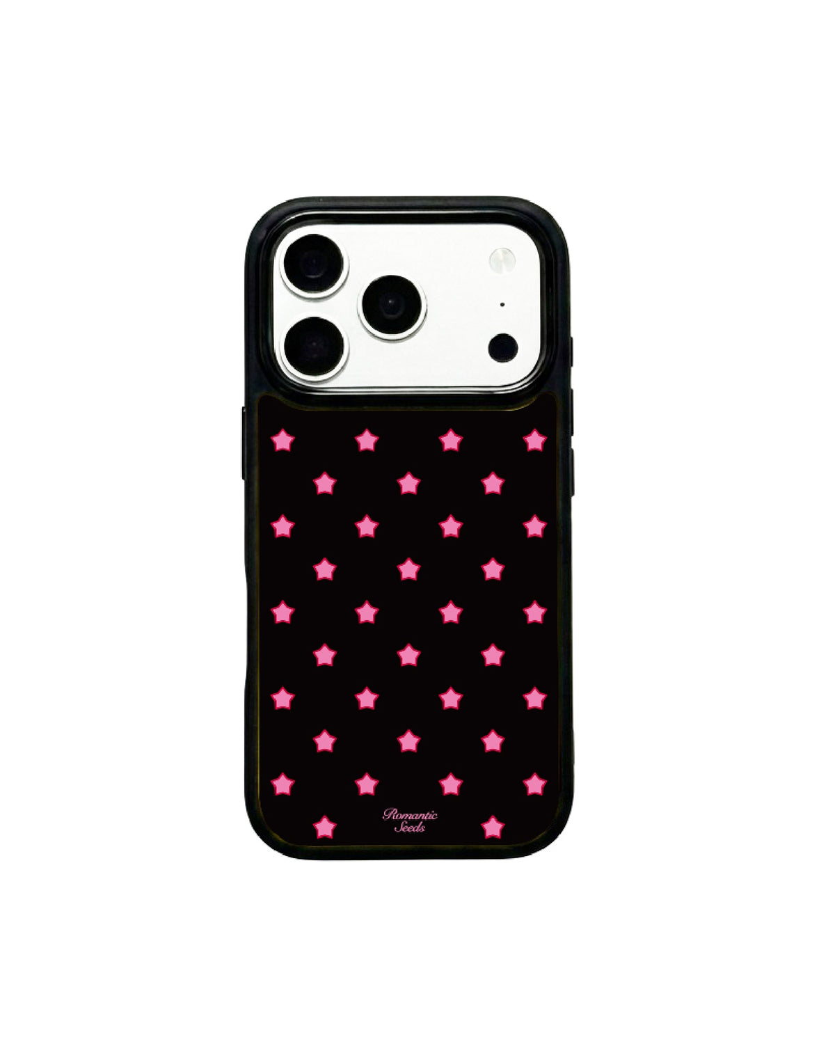 Black and pink star phone case